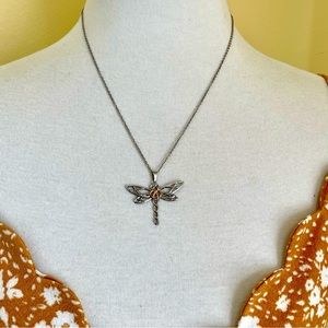 Dragonfly Heart Knot Necklace